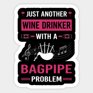 Wine Drinker Bagpipe Bagpipes Bagpiper Sticker